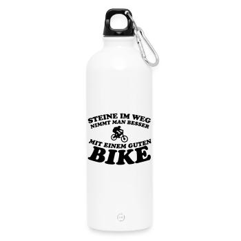 Steine Bike - Trinkflasche mit Karabiner 750 ml - Weiß - Vorne