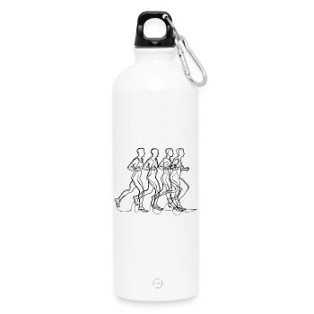 Läufer Zeichnung - Trinkflasche mit Karabiner 750 ml - Weiß - Vorne