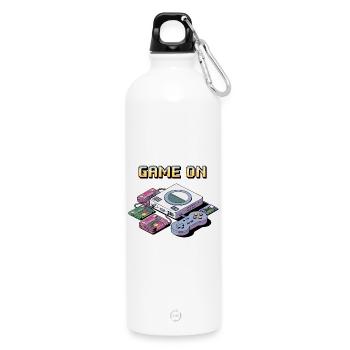 Retro Gaming Console Design - Water Bottle with carabiner 750 ml - white - Front