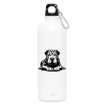 Shar Pei - Trinkflasche mit Karabiner 750 ml - Weiß - Vorne