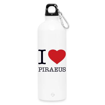 J’AIME LE PIRÉE Grèce - Gourde en inox avec mousqueton 750 ml - blanc - Devant