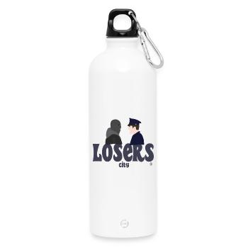 Peuple vs Police - Gourde en inox avec mousqueton 750 ml - blanc - Devant