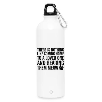 there is nothing like coming home to a loved - Water Bottle with carabiner 750 ml - white - Front