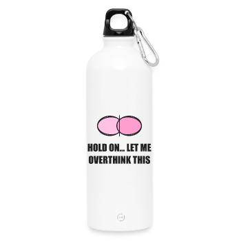 Overthinking-Club - Trinkflasche mit Karabiner 750 ml - Weiß - Vorne