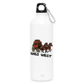 Carrosse western sauvage - Gourde en inox avec mousqueton 750 ml - blanc - Devant