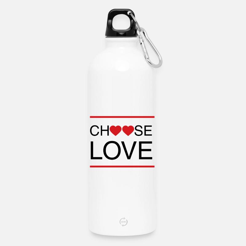 ChooseLove - Trinkflasche mit Karabiner 750 ml - Weiß