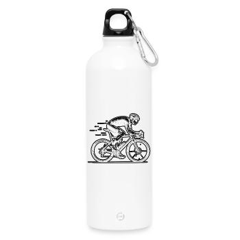 Motif emblématique du vélo de route - Gourde en inox avec mousqueton 750 ml - blanc - Devant