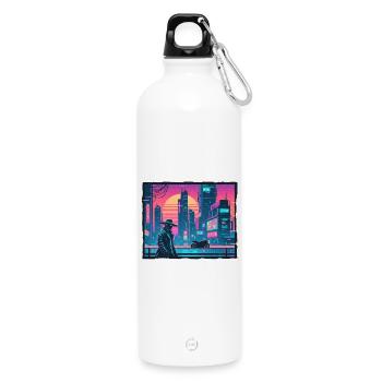 Rétro Wave Tokyo Cyber - Gourde en inox avec mousqueton 750 ml - blanc - Devant