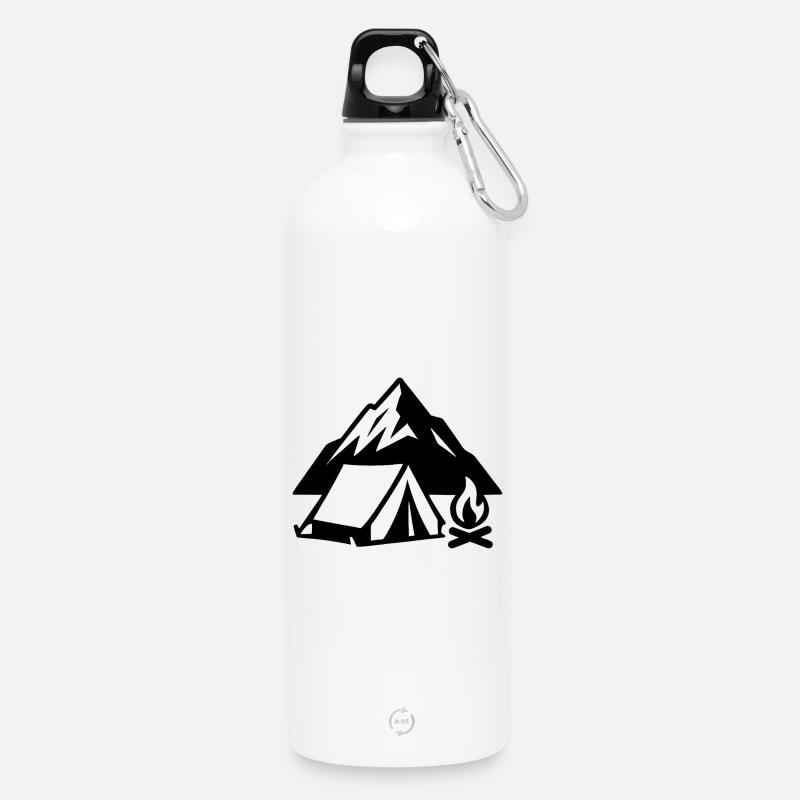 Mountain Camping Tent Fire Summit - Water Bottle with carabiner 750 ml - white