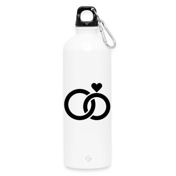 Wedding, Engagement, Wedding Celebration - Water Bottle with carabiner 750 ml - white - Front