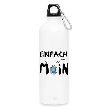 einfach moin bullauge meer erholung urlaub - Trinkflasche mit Karabiner 750 ml - Weiß - Vorne