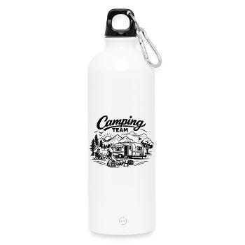 Camping Team Wagon - Water Bottle with carabiner 750 ml - white - Front
