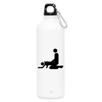 von hinten - Trinkflasche mit Karabiner 750 ml - Weiß - Vorne