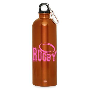 Women's Rugby - Women's Rugby Fans T-Shirt - Water Bottle with carabiner 750 ml - burnt orange - Front
