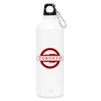Toronto Stamp Skyline Red - Gourde en inox avec mousqueton 750 ml - blanc - Devant