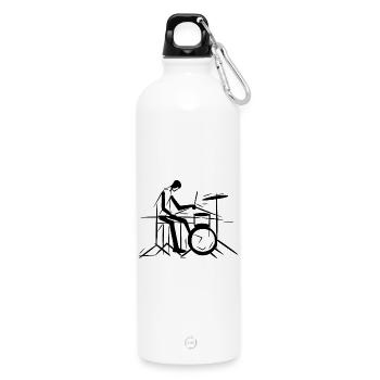 Tambours Musiciens - Gourde en inox avec mousqueton 750 ml - blanc - Devant