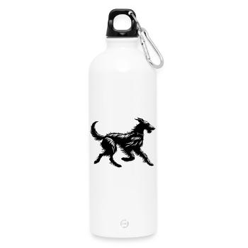 Lévrier écossais - Gourde en inox avec mousqueton 750 ml - blanc - Devant