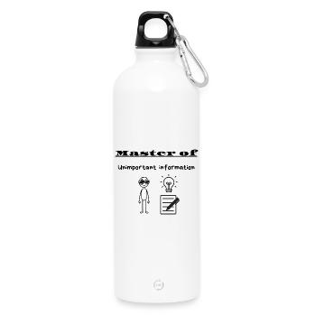 Meister unwichtiger Informationen - Trinkflasche mit Karabiner 750 ml - Weiß - Vorne