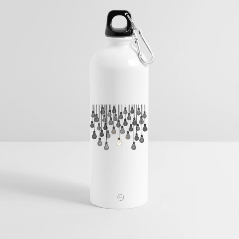 Graues Glühbirnen-Array mit einzigartiger Helligkeit Trinkflasche mit Karabiner 750 ml