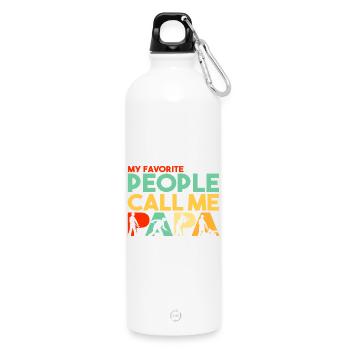 Mes personnes préférées m’appellent Papa Ouvrier de l’Acier - Gourde en inox avec mousqueton 750 ml - blanc - Devant