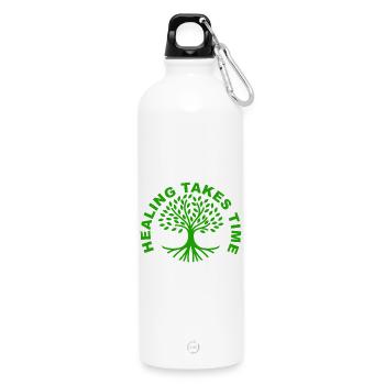 Healing Takes Time Mental Health Awareness Shirt - Water Bottle with carabiner 750 ml - white - Front