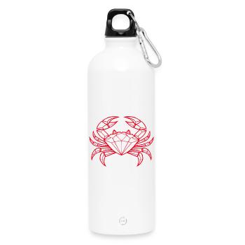 Cancer – Protection et force - Gourde en inox avec mousqueton 750 ml - blanc - Devant