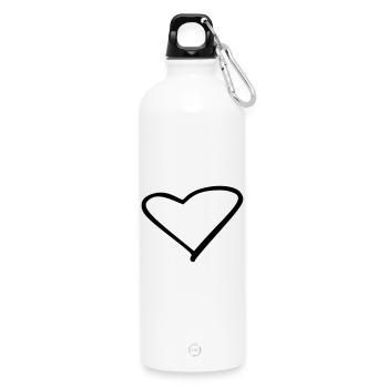 Herz - Trinkflasche mit Karabiner 750 ml - Weiß - Vorne