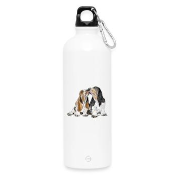 Basset - Water Bottle with carabiner 750 ml - white - Front