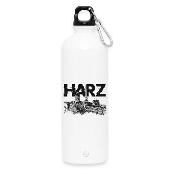 Harz Brocken Wandern - Trinkflasche mit Karabiner 750 ml - Weiß - Vorne