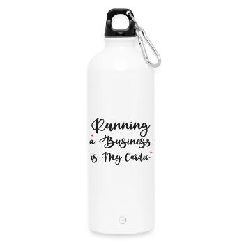 Diriger une entreprise est mon cardio - Gourde en inox avec mousqueton 750 ml - blanc - Devant
