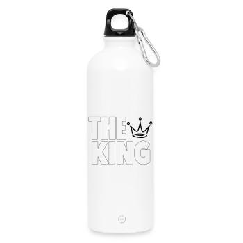 The King – Bold Crown Statement Design - Trinkflasche mit Karabiner 750 ml - Weiß - Vorne