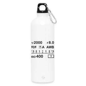 Settings Digital Photography - Water Bottle with carabiner 750 ml - white - Front