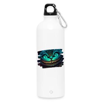 Grinsekatze Horror Pussycat - Trinkflasche mit Karabiner 750 ml - Weiß - Vorne