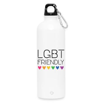 LGBT-freundlich - Trinkflasche mit Karabiner 750 ml - Weiß - Vorne