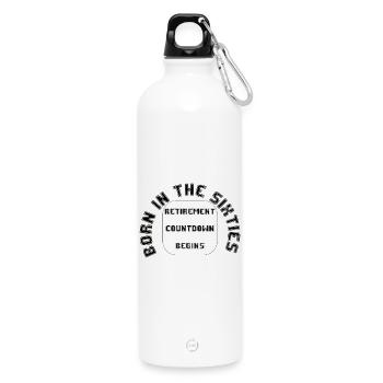 Né dans les années soixante, Retraite, Retraite - Gourde en inox avec mousqueton 750 ml - blanc - Devant