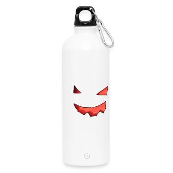 Pumpkin Face - Water Bottle with carabiner 750 ml - white - Front