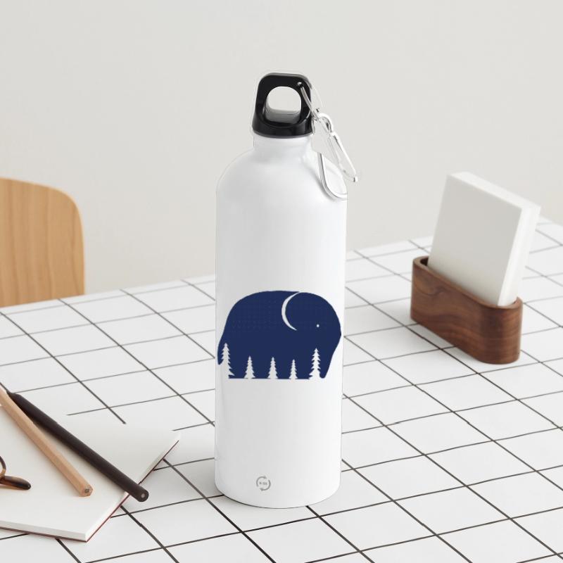 Ein Elefant oder ein Wald in dieser Fun Optical Illusi Trinkflasche mit Karabiner 750 ml