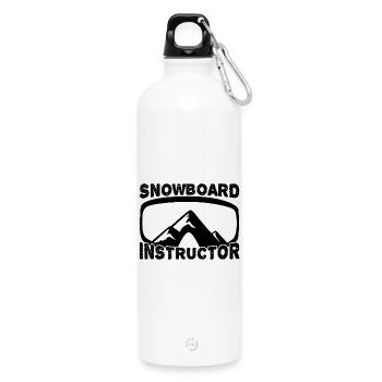 Snowboard instructor - Water Bottle with carabiner 750 ml - white - Front