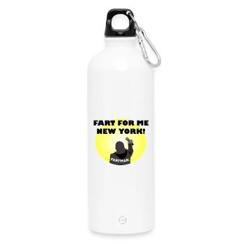 Fart Man Comedy Illustration - Water Bottle with carabiner 750 ml - white - Front