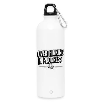 Überdenken im Gange - Trinkflasche mit Karabiner 750 ml - Weiß - Vorne