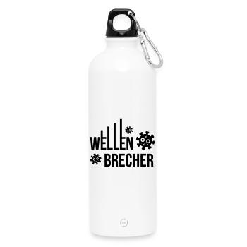 Brise-lames Corona Virus - Gourde en inox avec mousqueton 750 ml - blanc - Devant