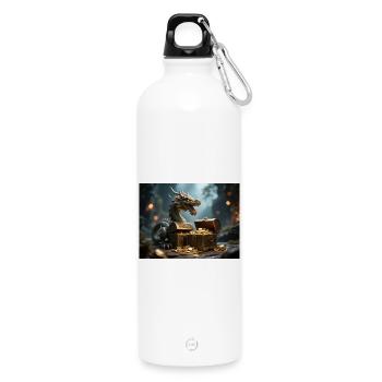 Drachenschatz im Feuerdrache - Trinkflasche mit Karabiner 750 ml - Weiß - Vorne
