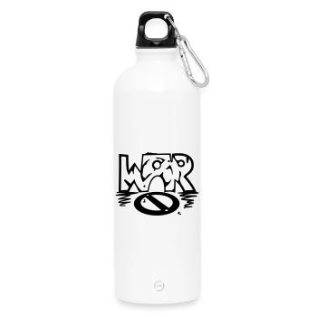 WAR / (No) war - Water Bottle with carabiner 750 ml - white - Front