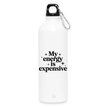 Mon énergie est chère - Gourde en inox avec mousqueton 750 ml - blanc - Devant