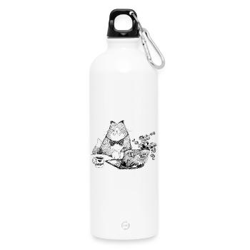 CHAT DE BUREAU - Gourde en inox avec mousqueton 750 ml - blanc - Devant