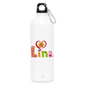 Lina Nom Tee - Gourde en inox avec mousqueton 750 ml - blanc - Devant