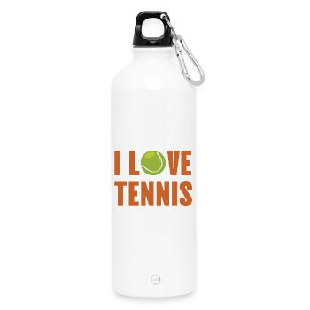 J’adore le tennis - Gourde en inox avec mousqueton 750 ml - blanc - Devant