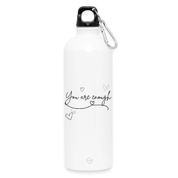 Du bist genug - Trinkflasche mit Karabiner 750 ml - Weiß - Vorne