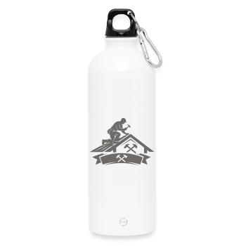Logo couvreur Couvreur - Gourde en inox avec mousqueton 750 ml - blanc - Devant