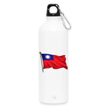 Taiwan Flagge - Trinkflasche mit Karabiner 750 ml - Weiß - Vorne